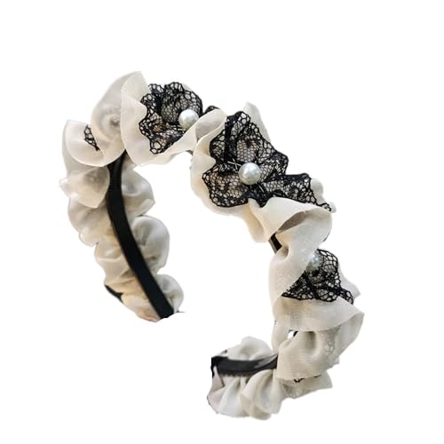 UYFRD Niedliche Haarbänder mit Perlenzubehör, Perlen-Haarband, Haarschmuck, stilvolle Haarspangen zum Waschen und Mitnehmen (Beige) von UYFRD