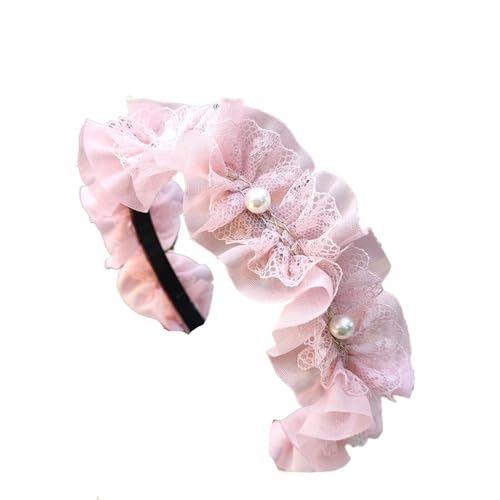 UYFRD Niedliche Haarbänder mit Perlenzubehör, Perlen-Haarband, Haarschmuck, stilvolle Haarspangen zum Waschen und Mitnehmen (Rosa) von UYFRD