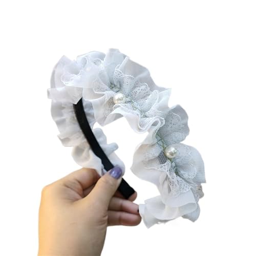 UYFRD Niedliche Haarbänder mit Perlenzubehör, Perlen-Haarband, Haarschmuck, stilvolle Haarspangen zum Waschen und Mitnehmen (grau) von UYFRD