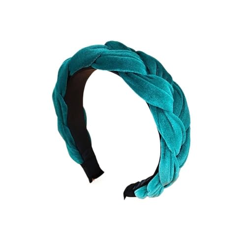 UYFRD Samt-Haarband, einfach, breit, modische Haarnadel, gedrehtes geflochtenes Stirnband (Blau B) von UYFRD
