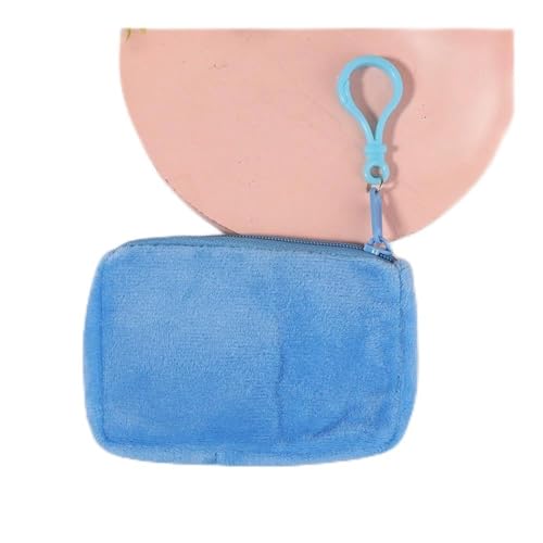 UYFRD Solide Plüsch-Münzgeldbörse für Damen, niedliche Geldbörse, Ausweistasche, Schlüsselanhänger, minimalistische Münztasche, Geldbörsen für Frauen, blau, 2PCS UYFRD Solide Plüsch-Münzgeldbörse für Damen, niedliche Geldbörse, Ausweistasche, Schlüsselanhänger, minimalistische Münztasche, Geldbörsen für Frauen, blau, 2PCS von UYFRD