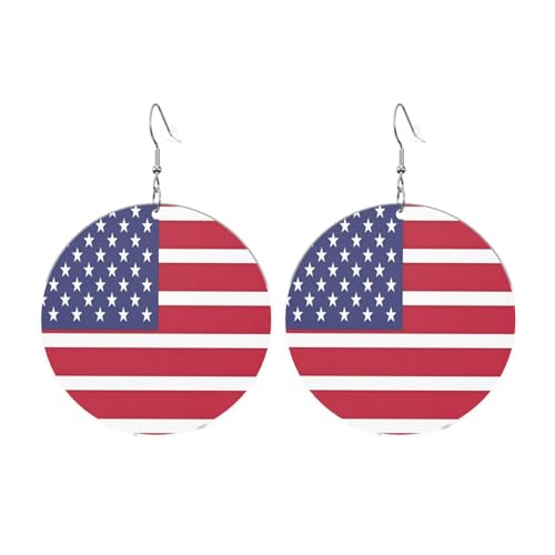 Amerikanische Flagge, runde Acryl-Ohrringe – Ohrringe für Frauen – Damenmode Weihnachtsgeschenk, Einheitsgröße, Acryl Amerikanische Flagge, runde Acryl-Ohrringe – Ohrringe für Frauen – Damenmode Weihnachtsgeschenk, Einheitsgröße, Acryl von UYHhgqw