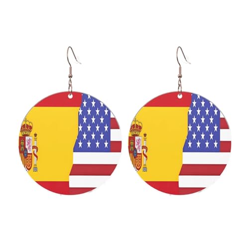 Amerikanische Spanien Flagge Runde Acryl Ohrringe Ohrringe für Frauen Mode Weihnachtsgeschenk, Einheitsgröße, Acryl Amerikanische Spanien Flagge Runde Acryl Ohrringe Ohrringe für Frauen Mode Weihnachtsgeschenk, Einheitsgröße, Acryl von UYHhgqw