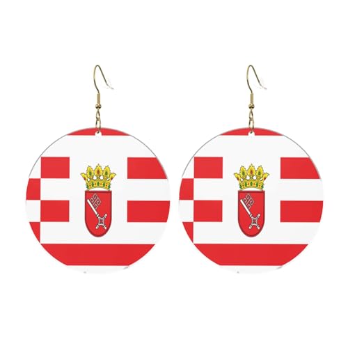 Bremen Banner Runde Acryl Ohrringe Ohrringe für Frauen Frauen Mode Weihnachtsgeschenk, Einheitsgröße, Acryl Bremen Banner Runde Acryl Ohrringe Ohrringe für Frauen Frauen Mode Weihnachtsgeschenk, Einheitsgröße, Acryl von UYHhgqw