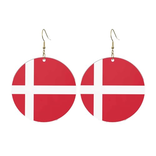 Dänische Flagge Runde Acryl Ohrringe Ohrringe für Frauen Frauen Mode Weihnachtsgeschenk, Einheitsgröße, Acryl Dänische Flagge Runde Acryl Ohrringe Ohrringe für Frauen Frauen Mode Weihnachtsgeschenk, Einheitsgröße, Acryl von UYHhgqw