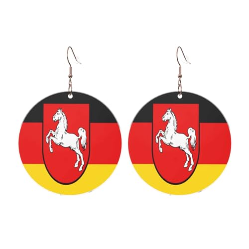 Flagge Niedersachsen Runde Acryl Ohrringe Ohrringe für Frauen Mode Weihnachtsgeschenk, Einheitsgröße, Acryl Flagge Niedersachsen Runde Acryl Ohrringe Ohrringe für Frauen Mode Weihnachtsgeschenk, Einheitsgröße, Acryl von UYHhgqw