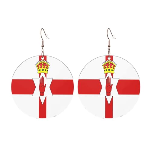 Flagge Nordirland Runde Acryl Ohrringe Ohrringe für Frauen Mode Weihnachtsgeschenk, Einheitsgröße, Acryl Flagge Nordirland Runde Acryl Ohrringe Ohrringe für Frauen Mode Weihnachtsgeschenk, Einheitsgröße, Acryl von UYHhgqw