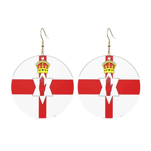 Flagge Nordirland Runde Acryl Ohrringe Ohrringe für Frauen Mode Weihnachtsgeschenk, Einheitsgröße, Acryl Flagge Nordirland Runde Acryl Ohrringe Ohrringe für Frauen Mode Weihnachtsgeschenk, Einheitsgröße, Acryl von UYHhgqw