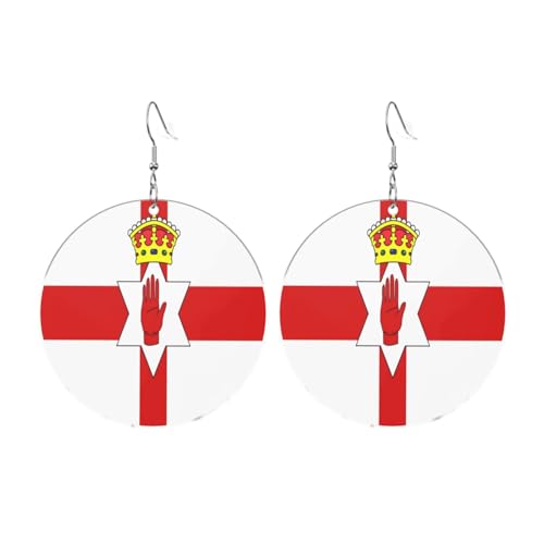 Flagge Nordirland Runde Acryl Ohrringe Ohrringe für Frauen Mode Weihnachtsgeschenk, Einheitsgröße, Acryl Flagge Nordirland Runde Acryl Ohrringe Ohrringe für Frauen Mode Weihnachtsgeschenk, Einheitsgröße, Acryl von UYHhgqw