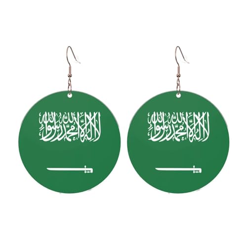 Flagge Saudi-Arabiens Runde Acryl Ohrringe Ohrringe für Frauen Mode Weihnachtsgeschenk, Einheitsgröße, Acryl Flagge Saudi-Arabiens Runde Acryl Ohrringe Ohrringe für Frauen Mode Weihnachtsgeschenk, Einheitsgröße, Acryl von UYHhgqw