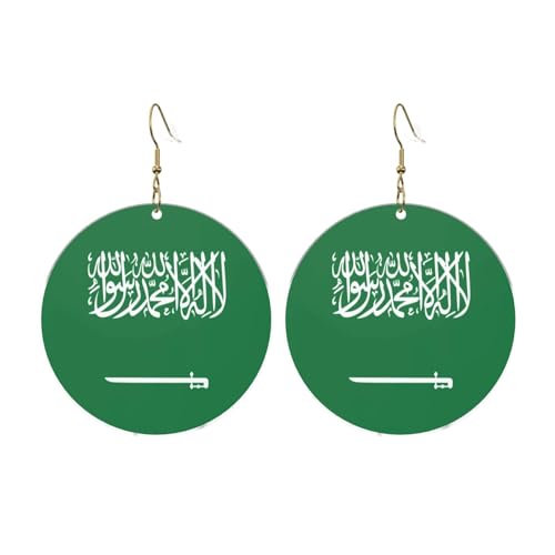 Flagge Saudi-Arabiens Runde Acryl Ohrringe Ohrringe für Frauen Mode Weihnachtsgeschenk, Einheitsgröße, Acryl Flagge Saudi-Arabiens Runde Acryl Ohrringe Ohrringe für Frauen Mode Weihnachtsgeschenk, Einheitsgröße, Acryl von UYHhgqw