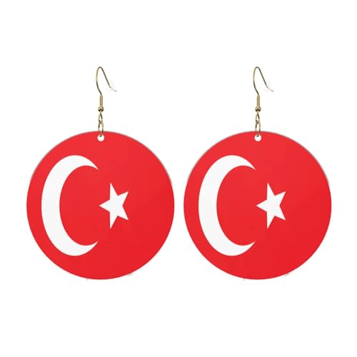 Flagge der Türkei Runde Acryl Ohrringe Ohrringe für Frauen Mode Weihnachtsgeschenk, Einheitsgröße, Acryl Flagge der Türkei Runde Acryl Ohrringe Ohrringe für Frauen Mode Weihnachtsgeschenk, Einheitsgröße, Acryl von UYHhgqw