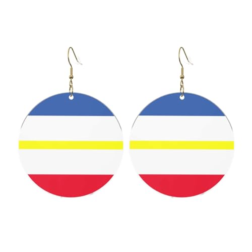 Flagge des Kantons Mecklenburg Runde Acryl Ohrringe - Ohrringe für Frauen - Damenmode Weihnachtsgeschenk, Einheitsgröße, Acryl Flagge des Kantons Mecklenburg Runde Acryl Ohrringe - Ohrringe für Frauen - Damenmode Weihnachtsgeschenk, Einheitsgröße, Acryl von UYHhgqw