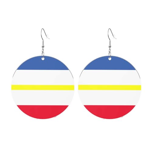 Flagge des Kantons Mecklenburg Runde Acryl Ohrringe - Ohrringe für Frauen - Damenmode Weihnachtsgeschenk, Einheitsgröße, Acryl Flagge des Kantons Mecklenburg Runde Acryl Ohrringe - Ohrringe für Frauen - Damenmode Weihnachtsgeschenk, Einheitsgröße, Acryl von UYHhgqw