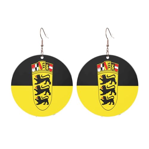 Flagge des Landes Baden-Württemberg Runde Acryl Ohrringe Ohrringe für Frauen Frauen Mode Weihnachtsgeschenk, Einheitsgröße, Acryl Flagge des Landes Baden-Württemberg Runde Acryl Ohrringe Ohrringe für Frauen Frauen Mode Weihnachtsgeschenk, Einheitsgröße, Acryl von UYHhgqw