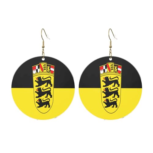 Flagge des Landes Baden-Württemberg Runde Acryl Ohrringe Ohrringe für Frauen Frauen Mode Weihnachtsgeschenk, Einheitsgröße, Acryl Flagge des Landes Baden-Württemberg Runde Acryl Ohrringe Ohrringe für Frauen Frauen Mode Weihnachtsgeschenk, Einheitsgröße, Acryl von UYHhgqw