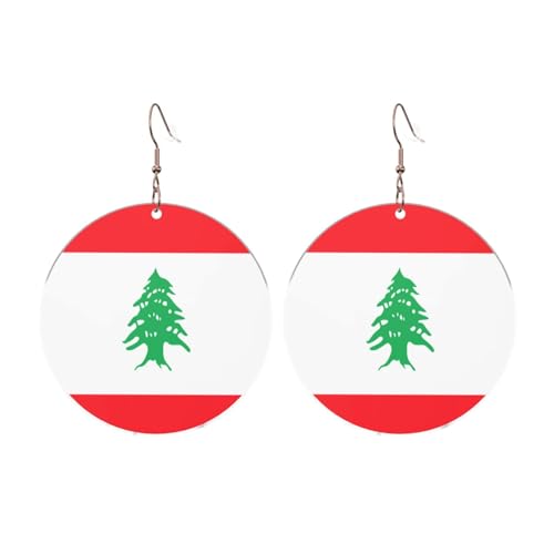 Flagge des Libanon Runde Acryl Ohrringe Ohrringe für Frauen Mode Weihnachtsgeschenk, Einheitsgröße, Acryl Flagge des Libanon Runde Acryl Ohrringe Ohrringe für Frauen Mode Weihnachtsgeschenk, Einheitsgröße, Acryl von UYHhgqw