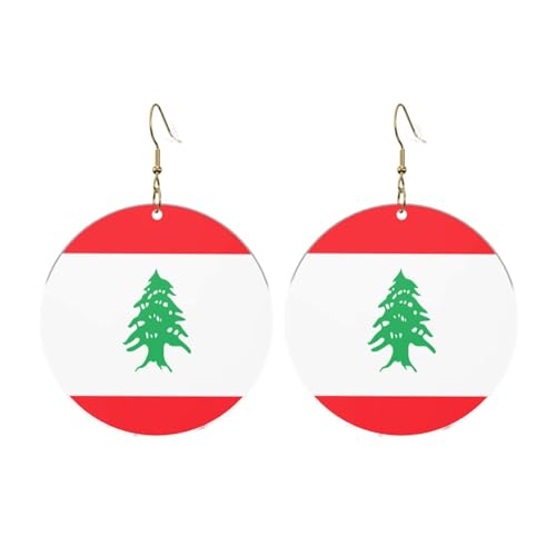Flagge des Libanon Runde Acryl Ohrringe Ohrringe für Frauen Mode Weihnachtsgeschenk, Einheitsgröße, Acryl Flagge des Libanon Runde Acryl Ohrringe Ohrringe für Frauen Mode Weihnachtsgeschenk, Einheitsgröße, Acryl von UYHhgqw