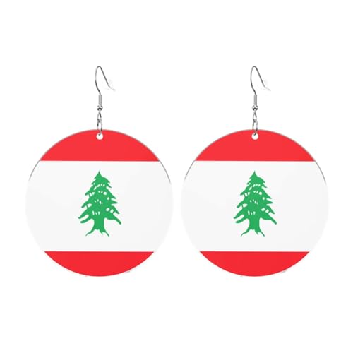 Flagge des Libanon Runde Acryl Ohrringe Ohrringe für Frauen Mode Weihnachtsgeschenk, Einheitsgröße, Acryl Flagge des Libanon Runde Acryl Ohrringe Ohrringe für Frauen Mode Weihnachtsgeschenk, Einheitsgröße, Acryl von UYHhgqw