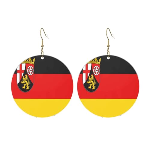 Flagge des Staates Rheinland-Pfalz Runde Acryl Ohrringe Ohrringe für Frauen Mode Weihnachtsgeschenk, Einheitsgröße, Acryl Flagge des Staates Rheinland-Pfalz Runde Acryl Ohrringe Ohrringe für Frauen Mode Weihnachtsgeschenk, Einheitsgröße, Acryl von UYHhgqw