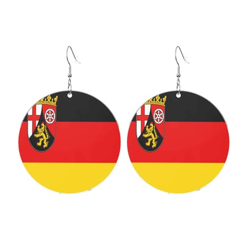 Flagge des Staates Rheinland-Pfalz Runde Acryl Ohrringe Ohrringe für Frauen Mode Weihnachtsgeschenk, Einheitsgröße, Acryl Flagge des Staates Rheinland-Pfalz Runde Acryl Ohrringe Ohrringe für Frauen Mode Weihnachtsgeschenk, Einheitsgröße, Acryl von UYHhgqw