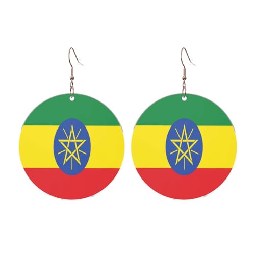 Flagge von Äthiopien Runde Acryl Ohrringe Ohrringe für Frauen Mode Weihnachtsgeschenk, Einheitsgröße, Acryl Flagge von Äthiopien Runde Acryl Ohrringe Ohrringe für Frauen Mode Weihnachtsgeschenk, Einheitsgröße, Acryl von UYHhgqw