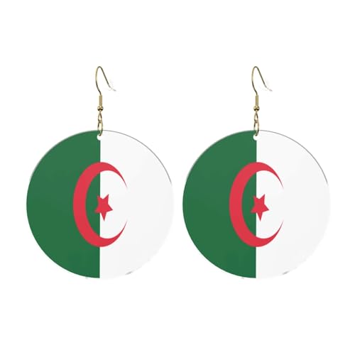 Flagge von Algerien Runde Acryl Ohrringe Ohrringe für Frauen Mode Weihnachtsgeschenk, Einheitsgröße, Acryl Flagge von Algerien Runde Acryl Ohrringe Ohrringe für Frauen Mode Weihnachtsgeschenk, Einheitsgröße, Acryl von UYHhgqw