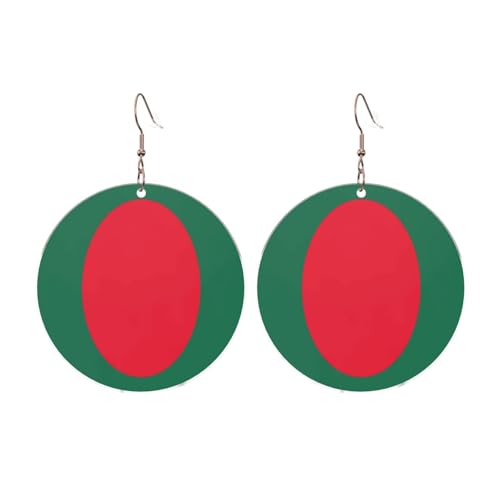 Flagge von Bangladesch Runde Acryl Ohrringe Ohrringe für Frauen Mode Weihnachtsgeschenk, Einheitsgröße, Acryl Flagge von Bangladesch Runde Acryl Ohrringe Ohrringe für Frauen Mode Weihnachtsgeschenk, Einheitsgröße, Acryl von UYHhgqw