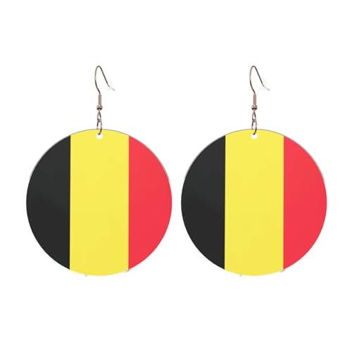 Flagge von Belgien Runde Acryl Ohrringe Ohrringe für Frauen Mode Weihnachtsgeschenk, Einheitsgröße, Acryl Flagge von Belgien Runde Acryl Ohrringe Ohrringe für Frauen Mode Weihnachtsgeschenk, Einheitsgröße, Acryl von UYHhgqw