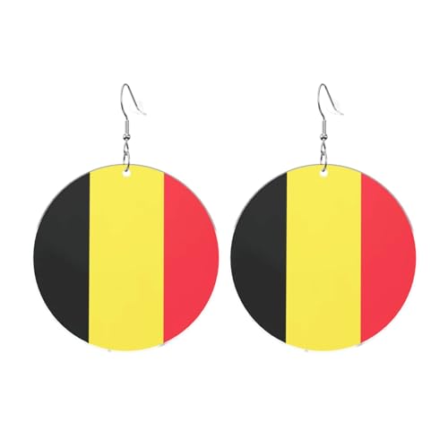 Flagge von Belgien Runde Acryl Ohrringe Ohrringe für Frauen Mode Weihnachtsgeschenk, Einheitsgröße, Acryl Flagge von Belgien Runde Acryl Ohrringe Ohrringe für Frauen Mode Weihnachtsgeschenk, Einheitsgröße, Acryl von UYHhgqw