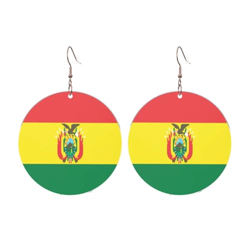 Flagge von Bolivien Runde Acryl Ohrringe Ohrringe für Frauen Mode Weihnachtsgeschenk, Einheitsgröße, Acryl Flagge von Bolivien Runde Acryl Ohrringe Ohrringe für Frauen Mode Weihnachtsgeschenk, Einheitsgröße, Acryl von UYHhgqw