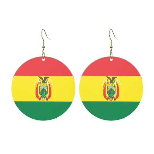 Flagge von Bolivien Runde Acryl Ohrringe Ohrringe für Frauen Mode Weihnachtsgeschenk, Einheitsgröße, Acryl Flagge von Bolivien Runde Acryl Ohrringe Ohrringe für Frauen Mode Weihnachtsgeschenk, Einheitsgröße, Acryl von UYHhgqw