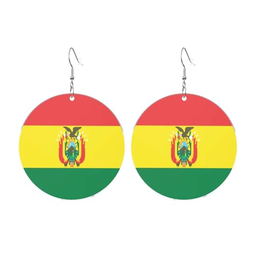 Flagge von Bolivien Runde Acryl Ohrringe Ohrringe für Frauen Mode Weihnachtsgeschenk, Einheitsgröße, Acryl Flagge von Bolivien Runde Acryl Ohrringe Ohrringe für Frauen Mode Weihnachtsgeschenk, Einheitsgröße, Acryl von UYHhgqw