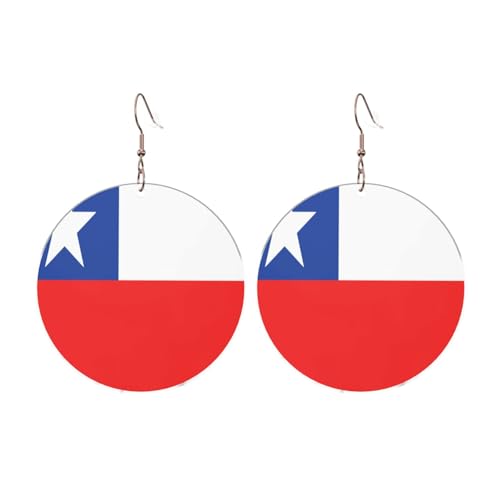 Flagge von Chile Runde Acryl Ohrringe Ohrringe für Frauen Mode Weihnachtsgeschenk, Einheitsgröße, Acryl Flagge von Chile Runde Acryl Ohrringe Ohrringe für Frauen Mode Weihnachtsgeschenk, Einheitsgröße, Acryl von UYHhgqw