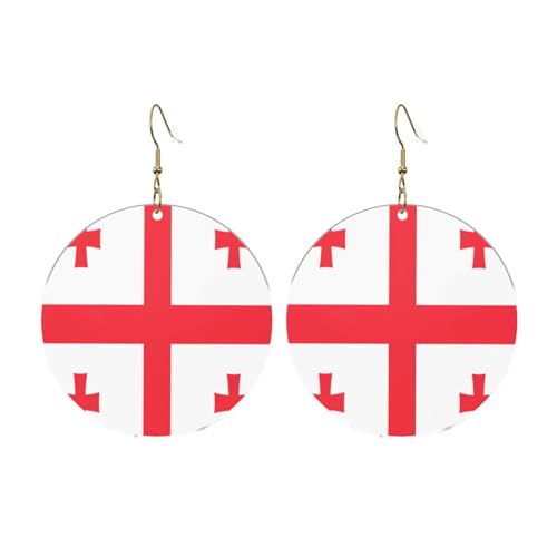 Flagge von Georgia Runde Acryl Ohrringe Ohrringe für Frauen Mode Weihnachtsgeschenk, Einheitsgröße, Acryl Flagge von Georgia Runde Acryl Ohrringe Ohrringe für Frauen Mode Weihnachtsgeschenk, Einheitsgröße, Acryl von UYHhgqw