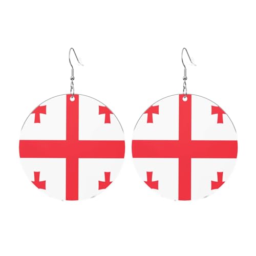 Flagge von Georgia Runde Acryl Ohrringe Ohrringe für Frauen Mode Weihnachtsgeschenk, Einheitsgröße, Acryl Flagge von Georgia Runde Acryl Ohrringe Ohrringe für Frauen Mode Weihnachtsgeschenk, Einheitsgröße, Acryl von UYHhgqw