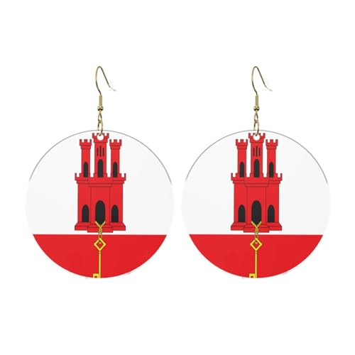 Flagge von Gibraltar Runde Acryl Ohrringe Ohrringe für Frauen Mode Weihnachtsgeschenk, Einheitsgröße, Acryl Flagge von Gibraltar Runde Acryl Ohrringe Ohrringe für Frauen Mode Weihnachtsgeschenk, Einheitsgröße, Acryl von UYHhgqw