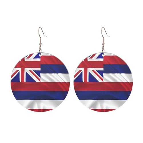 Flagge von Hawaii Amerikanische Runde Acryl Ohrringe Ohrringe für Frauen Mode Weihnachtsgeschenk, Einheitsgröße, Acryl Flagge von Hawaii Amerikanische Runde Acryl Ohrringe Ohrringe für Frauen Mode Weihnachtsgeschenk, Einheitsgröße, Acryl von UYHhgqw