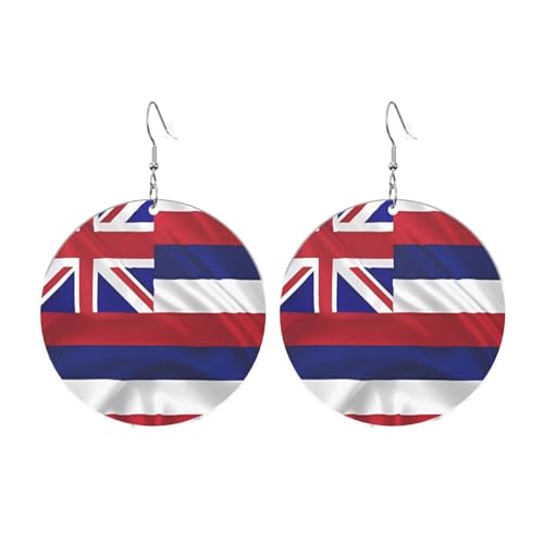 Flagge von Hawaii Amerikanische Runde Acryl Ohrringe Ohrringe für Frauen Mode Weihnachtsgeschenk, Einheitsgröße, Acryl Flagge von Hawaii Amerikanische Runde Acryl Ohrringe Ohrringe für Frauen Mode Weihnachtsgeschenk, Einheitsgröße, Acryl von UYHhgqw