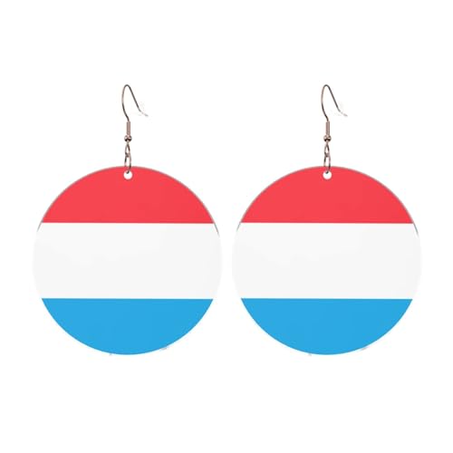 Flagge von Luxemburg Runde Acryl Ohrringe Ohrringe für Frauen Mode Weihnachtsgeschenk, Einheitsgröße, Acryl Flagge von Luxemburg Runde Acryl Ohrringe Ohrringe für Frauen Mode Weihnachtsgeschenk, Einheitsgröße, Acryl von UYHhgqw
