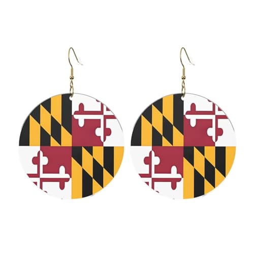 Flagge von Maryland Runde Acryl Ohrringe Ohrringe für Frauen Mode Weihnachtsgeschenk, Einheitsgröße, Acryl Flagge von Maryland Runde Acryl Ohrringe Ohrringe für Frauen Mode Weihnachtsgeschenk, Einheitsgröße, Acryl von UYHhgqw
