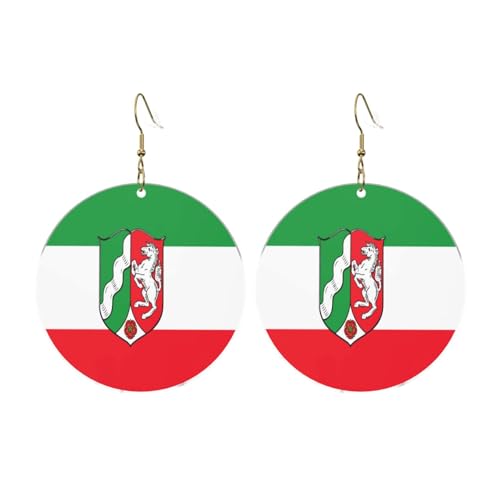 Flagge von Nordrhein Westfalen Runde Acryl Ohrringe Ohrringe für Frauen Mode Weihnachtsgeschenk, Einheitsgröße, Acryl Flagge von Nordrhein Westfalen Runde Acryl Ohrringe Ohrringe für Frauen Mode Weihnachtsgeschenk, Einheitsgröße, Acryl von UYHhgqw