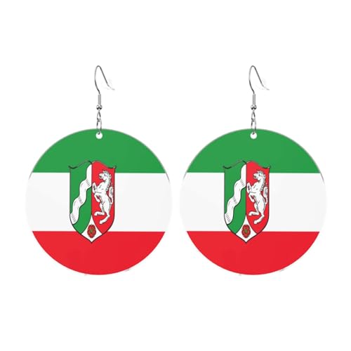 Flagge von Nordrhein Westfalen Runde Acryl Ohrringe Ohrringe für Frauen Mode Weihnachtsgeschenk, Einheitsgröße, Acryl Flagge von Nordrhein Westfalen Runde Acryl Ohrringe Ohrringe für Frauen Mode Weihnachtsgeschenk, Einheitsgröße, Acryl von UYHhgqw