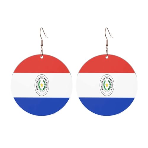 Flagge von Paraguay Runde Acryl Ohrringe Ohrringe für Frauen Mode Weihnachtsgeschenk, Einheitsgröße, Acryl Flagge von Paraguay Runde Acryl Ohrringe Ohrringe für Frauen Mode Weihnachtsgeschenk, Einheitsgröße, Acryl von UYHhgqw