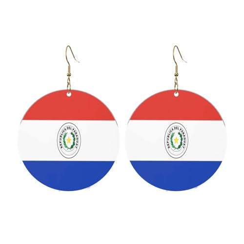 Flagge von Paraguay Runde Acryl Ohrringe Ohrringe für Frauen Mode Weihnachtsgeschenk, Einheitsgröße, Acryl Flagge von Paraguay Runde Acryl Ohrringe Ohrringe für Frauen Mode Weihnachtsgeschenk, Einheitsgröße, Acryl von UYHhgqw