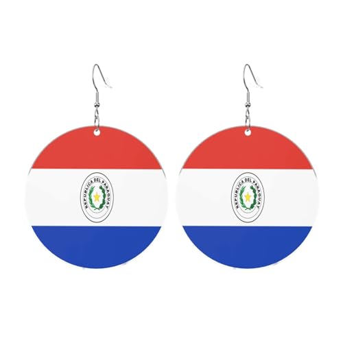 Flagge von Paraguay Runde Acryl Ohrringe Ohrringe für Frauen Mode Weihnachtsgeschenk, Einheitsgröße, Acryl Flagge von Paraguay Runde Acryl Ohrringe Ohrringe für Frauen Mode Weihnachtsgeschenk, Einheitsgröße, Acryl von UYHhgqw