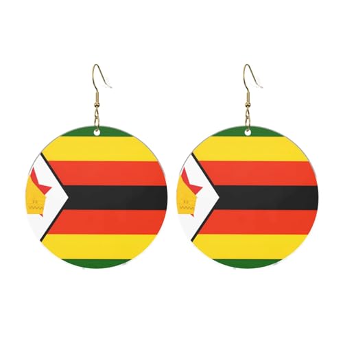 Flagge von Simbabwe Runde Acryl Ohrringe Ohrringe für Frauen Mode Weihnachtsgeschenk, Einheitsgröße, Acryl Flagge von Simbabwe Runde Acryl Ohrringe Ohrringe für Frauen Mode Weihnachtsgeschenk, Einheitsgröße, Acryl von UYHhgqw