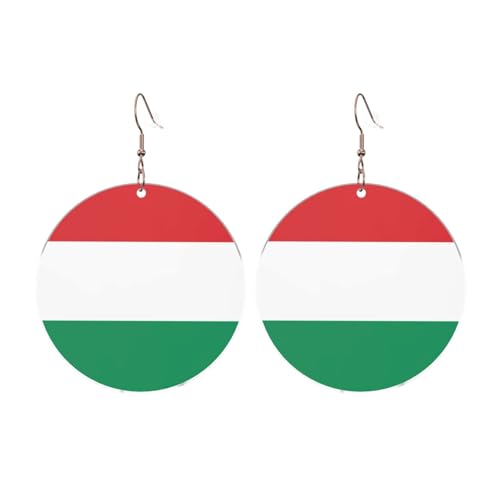 Flagge von Ungarn Runde Acryl Ohrringe Ohrringe für Frauen Mode Weihnachtsgeschenk, Einheitsgröße, Acryl Flagge von Ungarn Runde Acryl Ohrringe Ohrringe für Frauen Mode Weihnachtsgeschenk, Einheitsgröße, Acryl von UYHhgqw