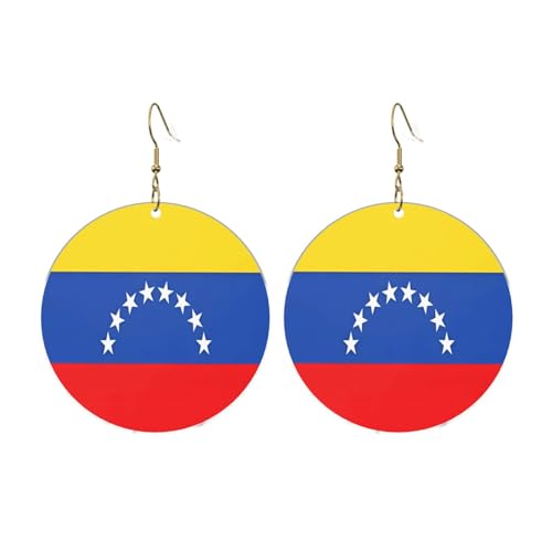 Flagge von Venezuela Runde Acryl Ohrringe Ohrringe für Frauen Mode Weihnachtsgeschenk, Einheitsgröße, Acryl Flagge von Venezuela Runde Acryl Ohrringe Ohrringe für Frauen Mode Weihnachtsgeschenk, Einheitsgröße, Acryl von UYHhgqw