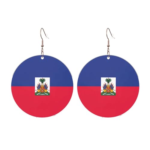 Haitianische Flagge Runde Acryl Ohrringe Ohrringe für Frauen Mode Weihnachtsgeschenk, Einheitsgröße, Acryl Haitianische Flagge Runde Acryl Ohrringe Ohrringe für Frauen Mode Weihnachtsgeschenk, Einheitsgröße, Acryl von UYHhgqw